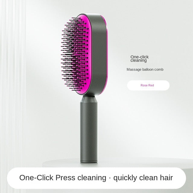 Cepillo de pelo antiestático autolimpiante