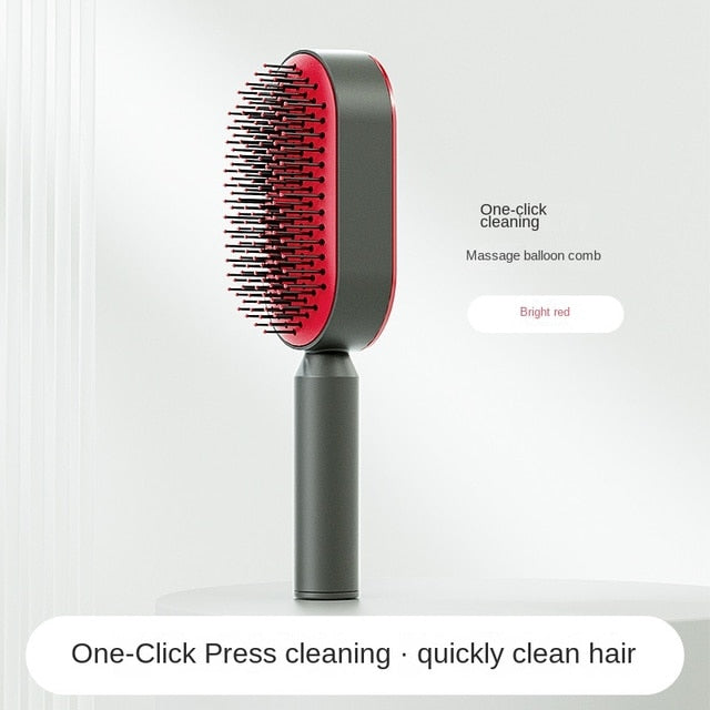 Cepillo de pelo antiestático autolimpiante