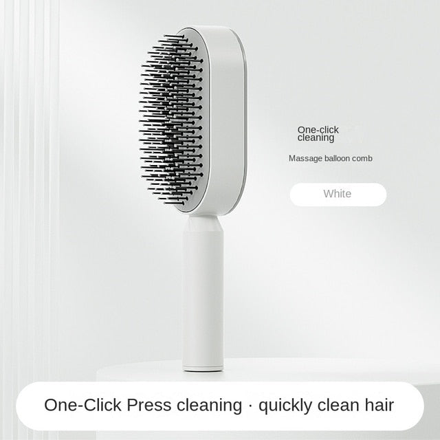 Cepillo de pelo antiestático autolimpiante